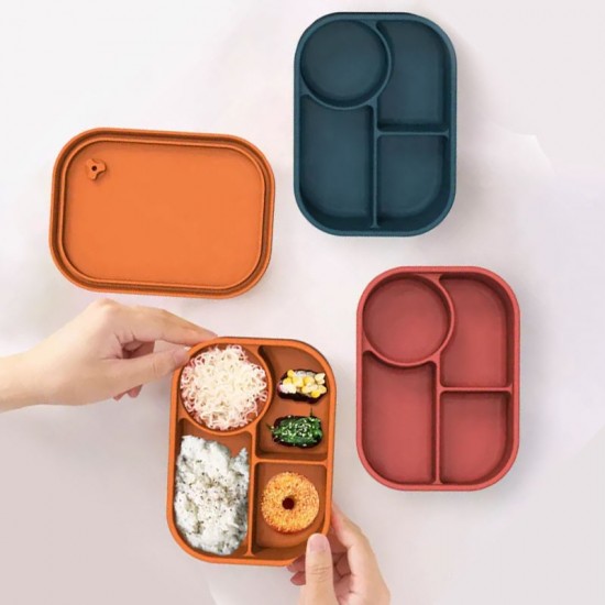ECO Friendly Portable Click To Go Silicone Bento Office Lunch Box Set With Compartment For Kids Children's Adult ECO Friendly Portable Click To Go Silicone Bento Office Lunch Box Set With Compartment For Kids Children's Adult