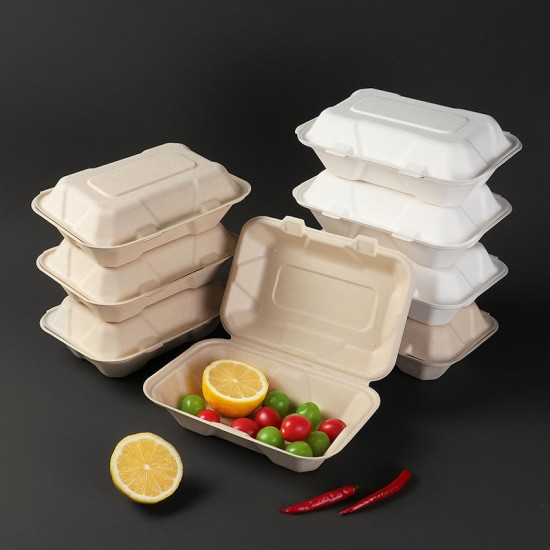 Disposable Bagasse Container Box Takeaway 1000ml Lunch Box High Temperature Resistant Bagasse Heatable Pulp Lunch Boxes Disposable Bagasse Container Box Takeaway 1000ml Lunch Box High Temperature Resistant Bagasse Heatable Pulp Lunch Boxes