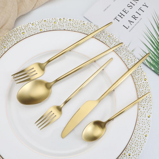 New Design Portugal Gold Plated Flatware Spoon Fork and Knife Stainless Steel Cutlery Set for Wedding Event New Design Portugal Gold Plated Flatware Spoon Fork and Knife Stainless Steel Cutlery Set for Wedding Event