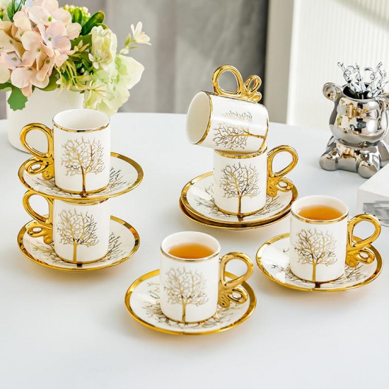 Turkish Style New Designs Golden Coffee Mugs Cup Saucer Tea Set Style Gift High Quality New Bone China For Drinking Ware Turkish Style New Designs Golden Coffee Mugs Cup Saucer Tea Set Style Gift High Quality New Bone China For Drinking Ware