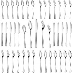 Mirror Polished Cutlery Utensil Set Silverware Set Service Fork Knife Spoon Stainless Steel Flatware Set Cutlery