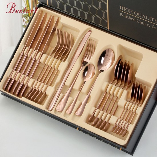 In Stock Gift Set Metal 24Pcs Knife Spoon And Fork Set Stainless Steel Cutlery Flatware Sets In Stock Gift Set Metal 24Pcs Knife Spoon And Fork Set Stainless Steel Cutlery Flatware Sets