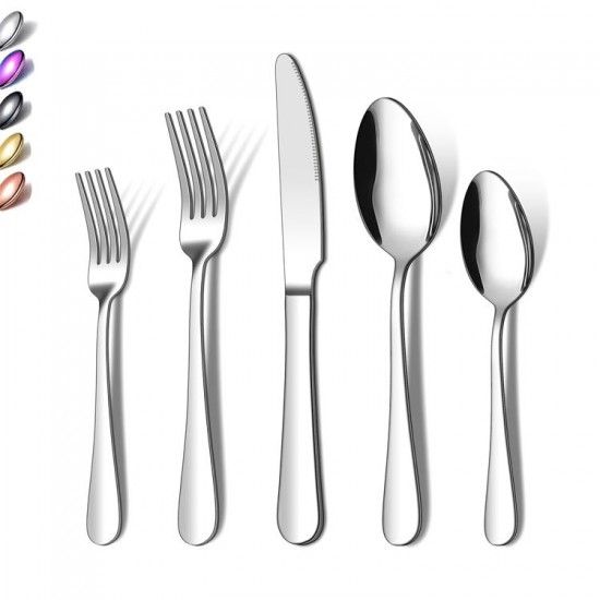 Restaurant Knife Fork Spoon Cubiertos Acero Inox Gold Flatware Set for Wedding Hotel Cutlery Set Stainless Steel Silverware Set Restaurant Knife Fork Spoon Cubiertos Acero Inox Gold Flatware Set for Wedding Hotel Cutlery Set Stainless Steel Silverware Set