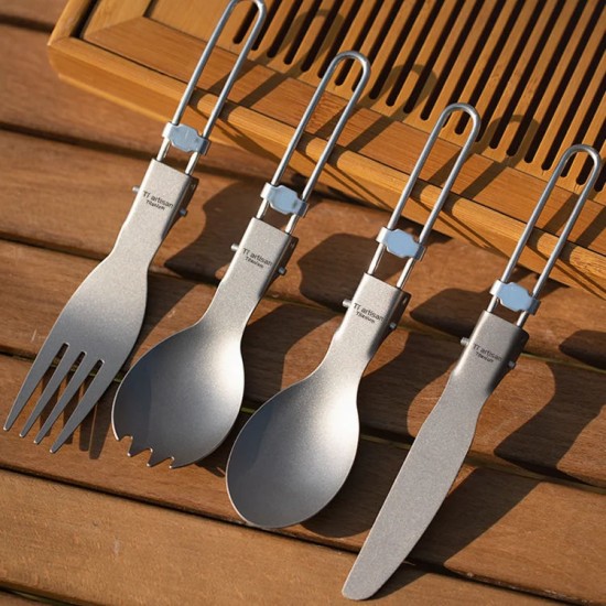 Titanium Spoon Fork Knife Cutlery Sets Portable Tableware Outdoor Camping Tableware Camping Equipment Titanium Spoon Fork Knife Cutlery Sets Portable Tableware Outdoor Camping Tableware Camping Equipment