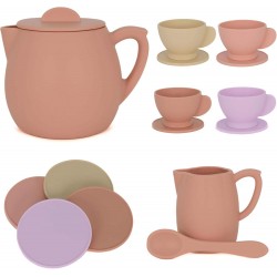 Silicone Tea Party Set for Toddlers, Tea Pot Cups Pretend Party Play Toy, Cute Boutique Silicone Tea Set Kids, Tea Party Set Toy