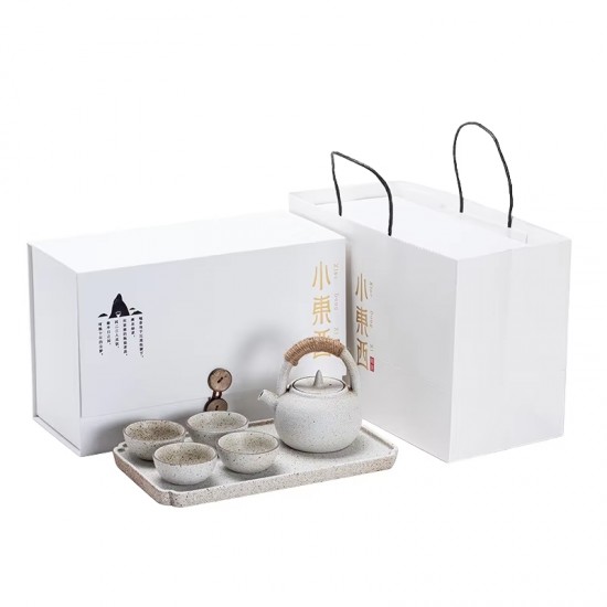 Japanese Retro Style Porcelain Clay Kung Fu Tea Set Stocked Loop-Handled Ceramic Teapot Tea Set with Gift Box Japanese Retro Style Porcelain Clay Kung Fu Tea Set Stocked Loop-Handled Ceramic Teapot Tea Set with Gift Box