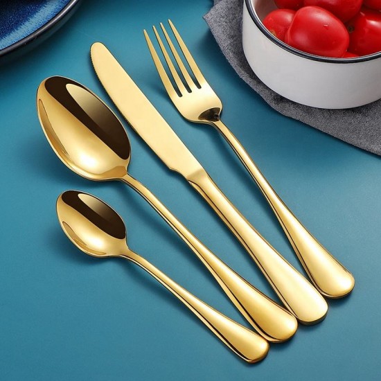 Factory Wholesale Silverware Set Mirror Polished Stainless Steel Flatware Cutlery Set Kitchen Utensil Set Knife Fork Spoon Factory Wholesale Silverware Set Mirror Polished Stainless Steel Flatware Cutlery Set Kitchen Utensil Set Knife Fork Spoon