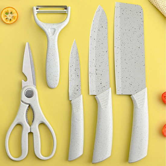 Innovation 2025 Home High Quality Stainless Steel 7 PCS Dark Grey Household Kitchen Knife Set With Cutting Board And Scissors Innovation 2025 Home High Quality Stainless Steel 7 PCS Dark Grey Household Kitchen Knife Set With Cutting Board And Scissors