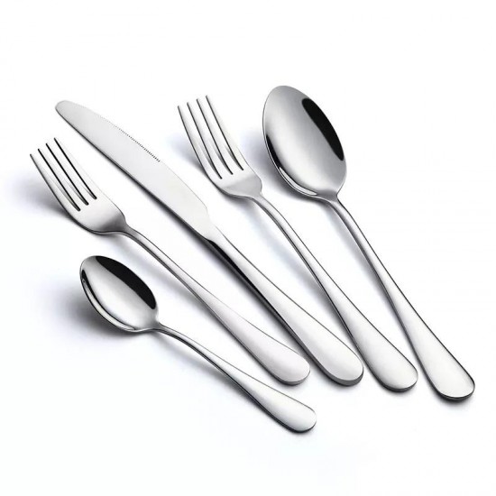 Wholesale Hotel Fork Spoon Knife Restaurant Cutlery Stainless Steel Flatware Sliver Silverware Set Wholesale Hotel Fork Spoon Knife Restaurant Cutlery Stainless Steel Flatware Sliver Silverware Set