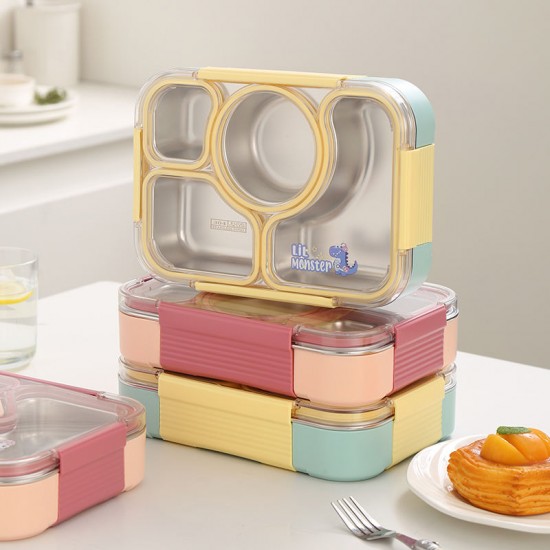Reusable on the Go Meal Leak Proof Stainless Steel School Lunch Boxes Kids Bento Tiffin Lunch Box for School Children Kids Reusable on the Go Meal Leak Proof Stainless Steel School Lunch Boxes Kids Bento Tiffin Lunch Box for School Children Kids